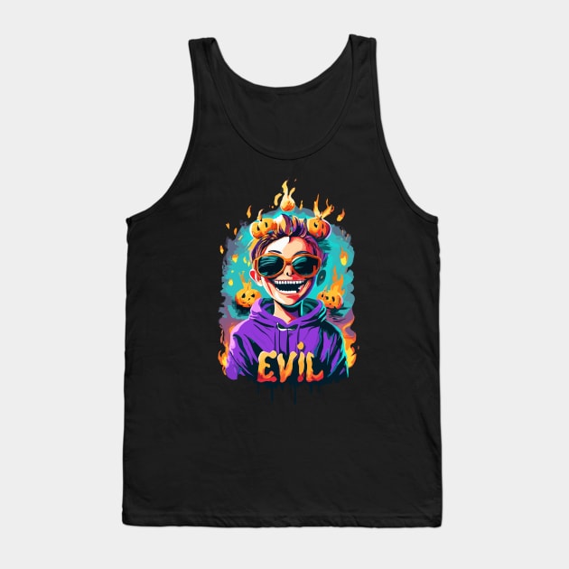 Evil halloween pumpkin boy Tank Top by NegVibe